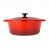 COCOTTE FONTE OVALE 4L ROUGE INT BLC