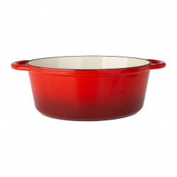 COCOTTE FONTE OVALE 4L ROUGE INT BLC