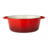 COCOTTE FONTE OVALE 4L ROUGE INT BLC