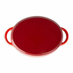 COCOTTE FONTE OVALE 4L ROUGE INT BLC