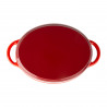 COCOTTE FONTE OVALE 4L ROUGE INT BLC
