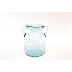 VASE TRANSPARENT AVEC ANSES 16X12CM