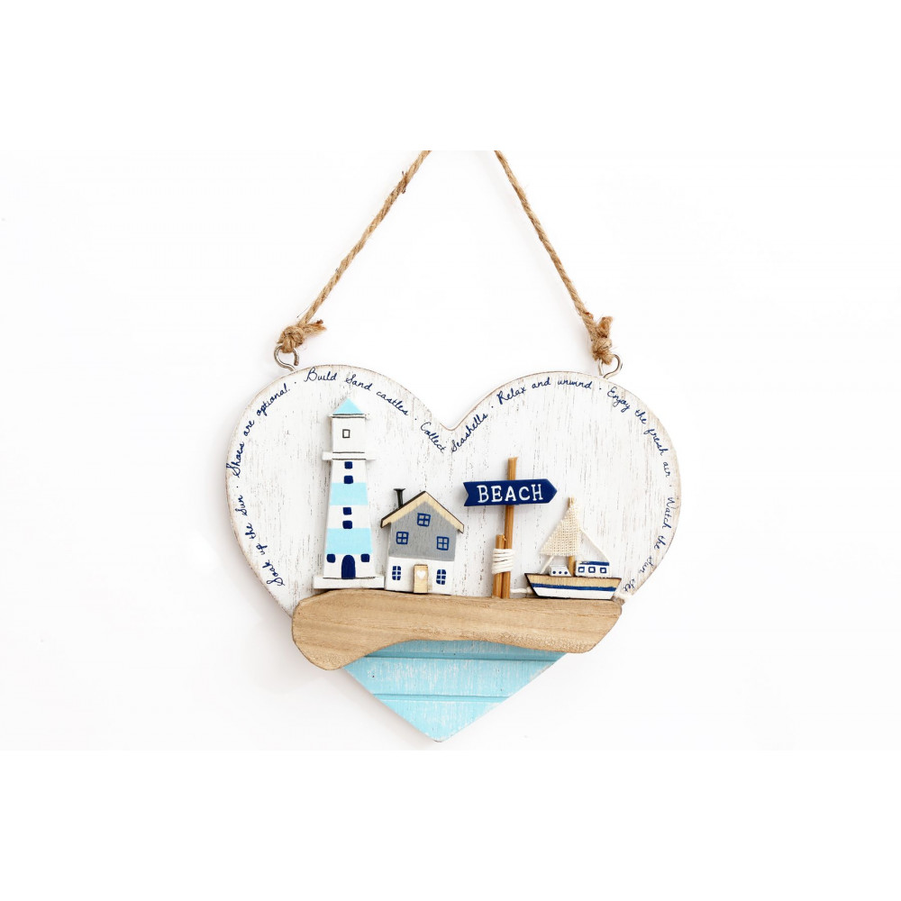 DECO COEUR THEME MER A SUSPENDRE