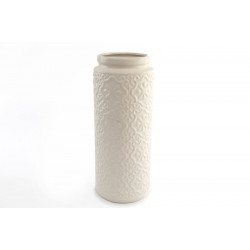 VASE CERAMIQUE CREME 32X13CM GRAVE