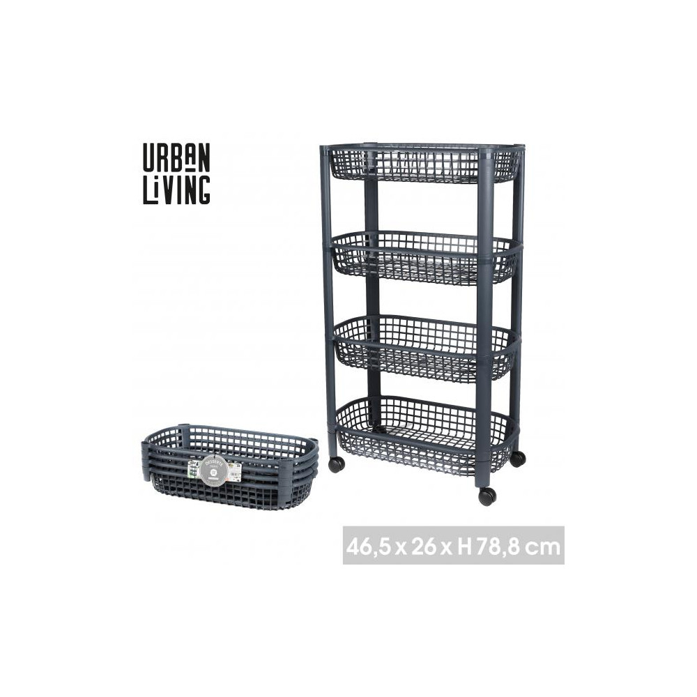 DESSERTE ANTHRACITE 4 NIVEAUX PLAST 46,