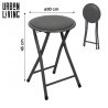 TABOURET PLIABLE PVC GRIS D30H45CM