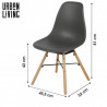 Chaise "Jena" gris foncé 45.5x52xH81cm Chaise "Jena" gris foncé 45.5x52xH81cm