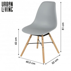 CHAISE "JENA" GRIS CLAIR 45,5X52XH42/81C