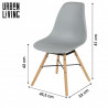 CHAISE "JENA" GRIS CLAIR 45,5X52XH42/81C