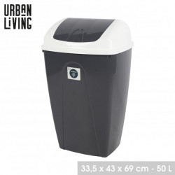 POUBELLE FLIP 50L BICOLORE BLANCHE ET AN