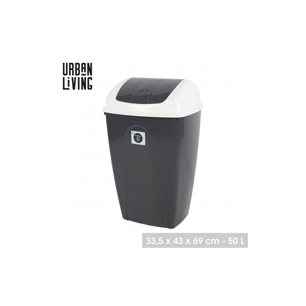 POUBELLE FLIP 50L BICOLORE BLANCHE ET AN