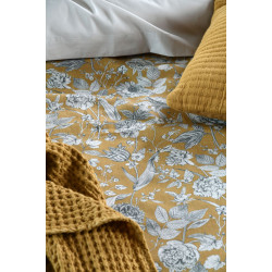 HOUSSE COUETTE JACINTHE 260X240 MOUTARDE