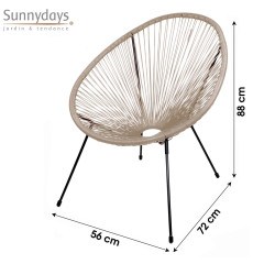 FAUTEUIL "CABANA" FILS TAUPE
