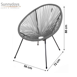 FAUTEUIL CABANA FILS GRIS