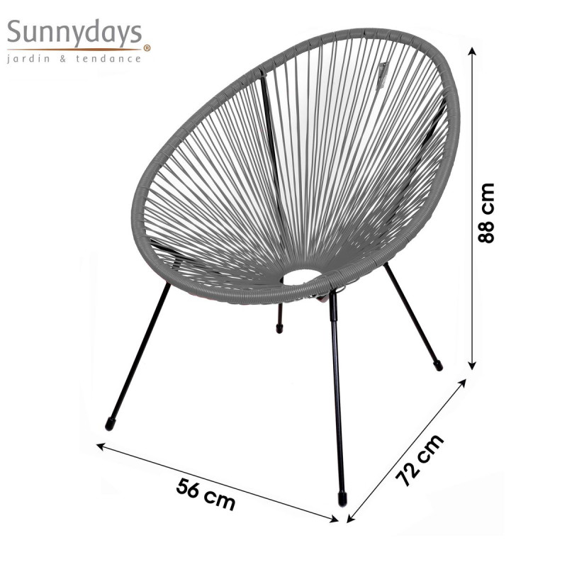 FAUTEUIL CABANA FILS GRIS