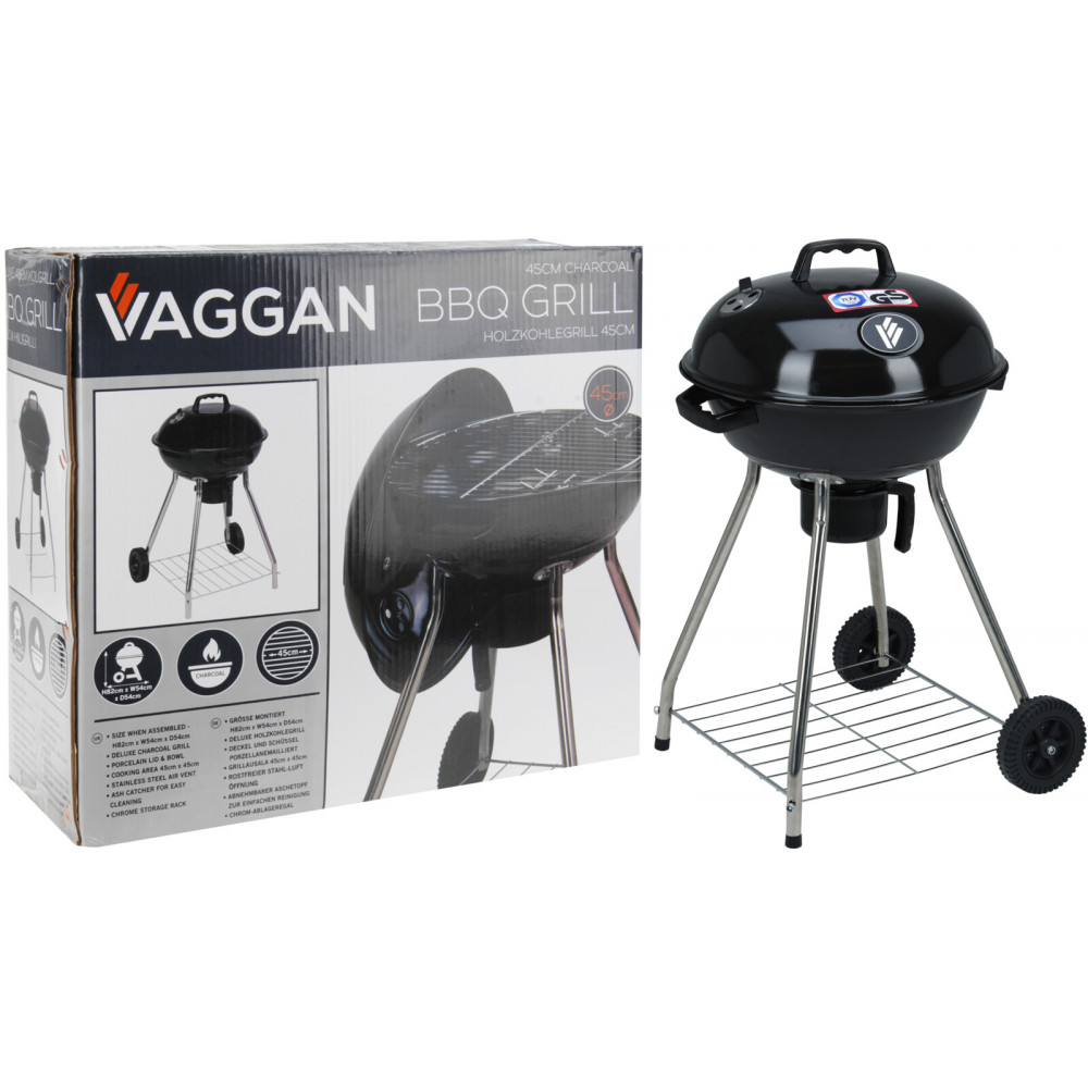 BBQ ROND COUVERT SUR ROUE D47CM
