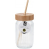 Mason jar avec paille et couvercle bambou 500ml Pot à boire