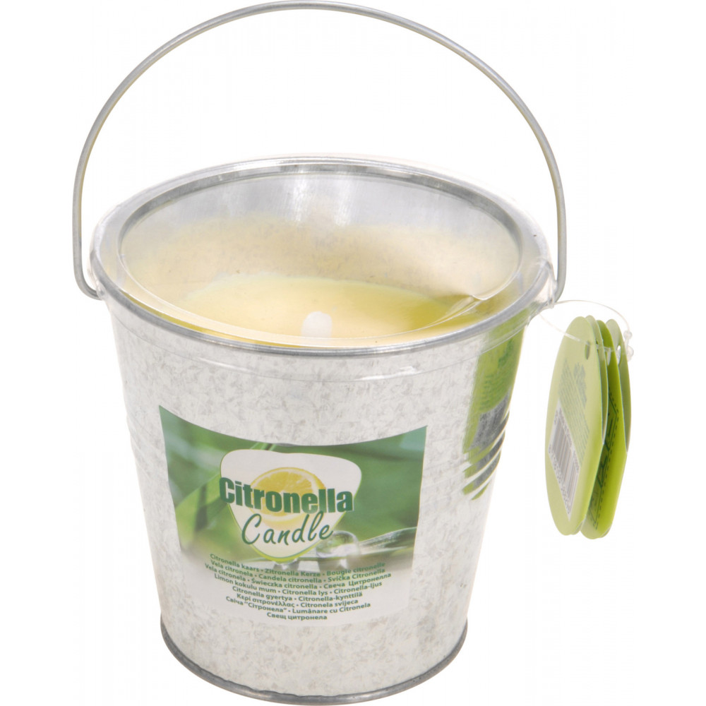 SEAU BOUGIE CITRONELLE D10X10CM ZINC