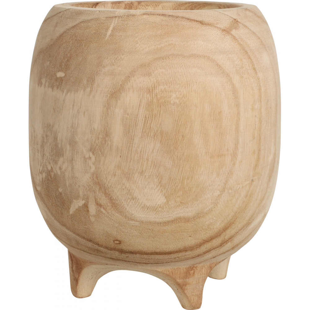 Cache pot rond sur pieds en bois D27cm