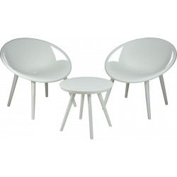 SET SALON DETENTE BULLES PVC BLANC 3PCS