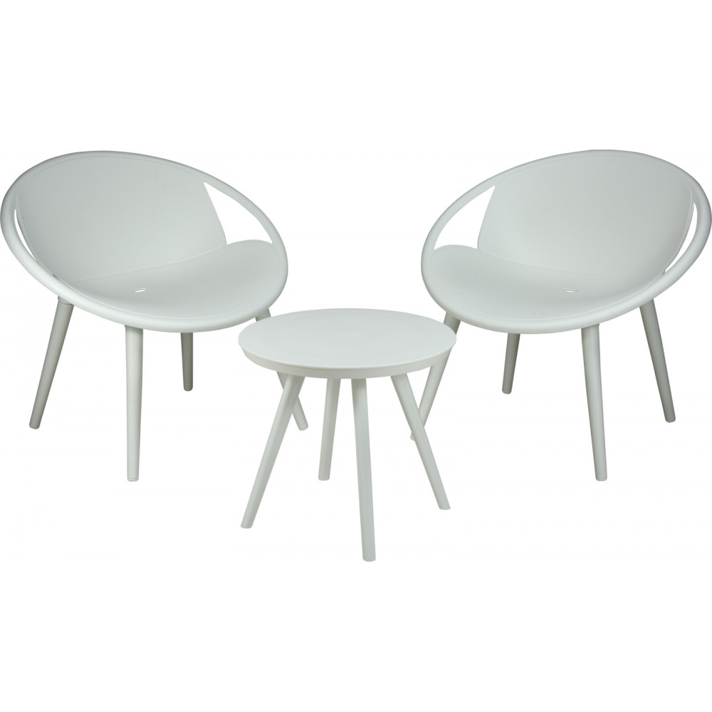 SET SALON DETENTE BULLES PVC BLANC 3PCS