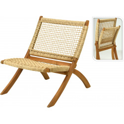 FAUTEUIL LOUNGE CANNAGE PLIANT BOIS (F1)