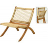 FAUTEUIL LOUNGE CANNAGE PLIANT BOIS (F1)