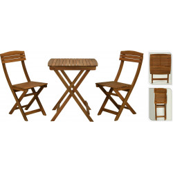 SET BISTROT BOIS FSC(F1) 3PCS 2 CHAISES