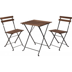 SET BISTROT BOIS ET METAL NOIR 3PCS 1 TA
