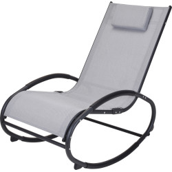 ROCKING CHAIR GRIS CLAIR AVEC COUSSIN DE