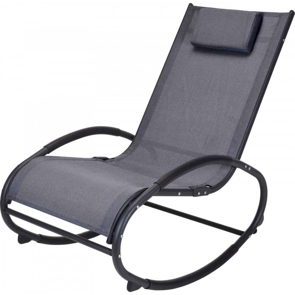 ROCKING CHAIR GRIS ANTHRACITE AVEC COUSS