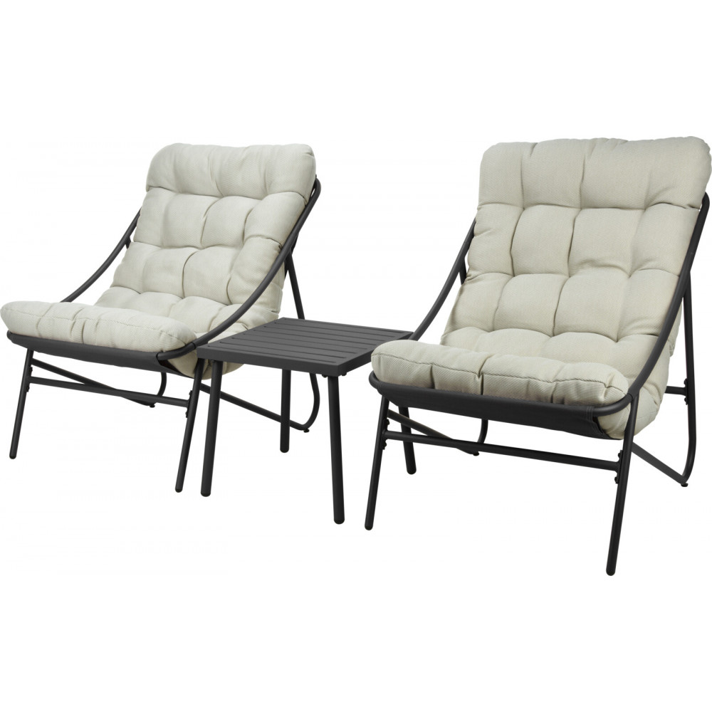 SALON LEUCATE 3PCS 2 FAUTEUILS AVEC COUS
