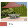 VOILE D'OMBRAGE CARRE TERRACOTTA 3X3M