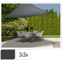 VOILE D'OMBRAGE CARRE ANTHRACITE 3X3M