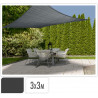 VOILE D'OMBRAGE CARRE ANTHRACITE 3X3M