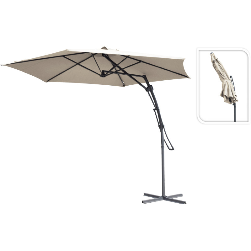 PARASOL PUSH UP D300CM NATUREL