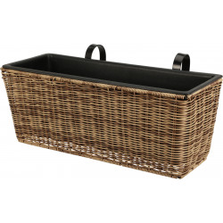 JARDINIERE RATTAN PVC A ACCROCHER 50X18X