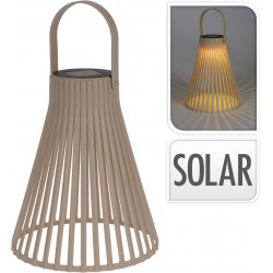 LANTERNE SOLAIRE DESIGN TAUPE PLS H23CM