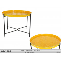 TABLE PLATEAU "JAUNE" Ø46 H35CM METAL CO
