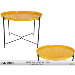 TABLE PLATEAU "JAUNE" Ø60.5 H45CM METAL