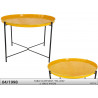 TABLE PLATEAU "JAUNE" Ø60.5 H45CM METAL