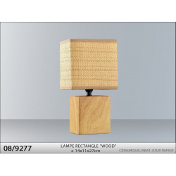 LAMPE "BOIS" RECT. WOOD 14x11x27cm PIED