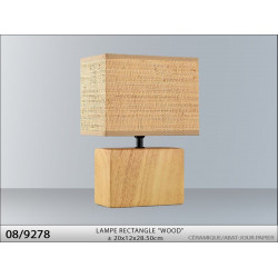 LAMPE "BOIS" RECT. WOOD 20x12x28.50cm PI