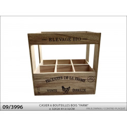 CASIER 6 BOUTEILLES BOIS "FARM"