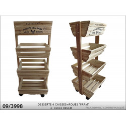 DESSERTE 4 CAISSES+ROUES "FARM"