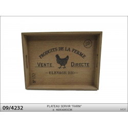 PLATEAU SERVIR 40X30X5CM "FARM"