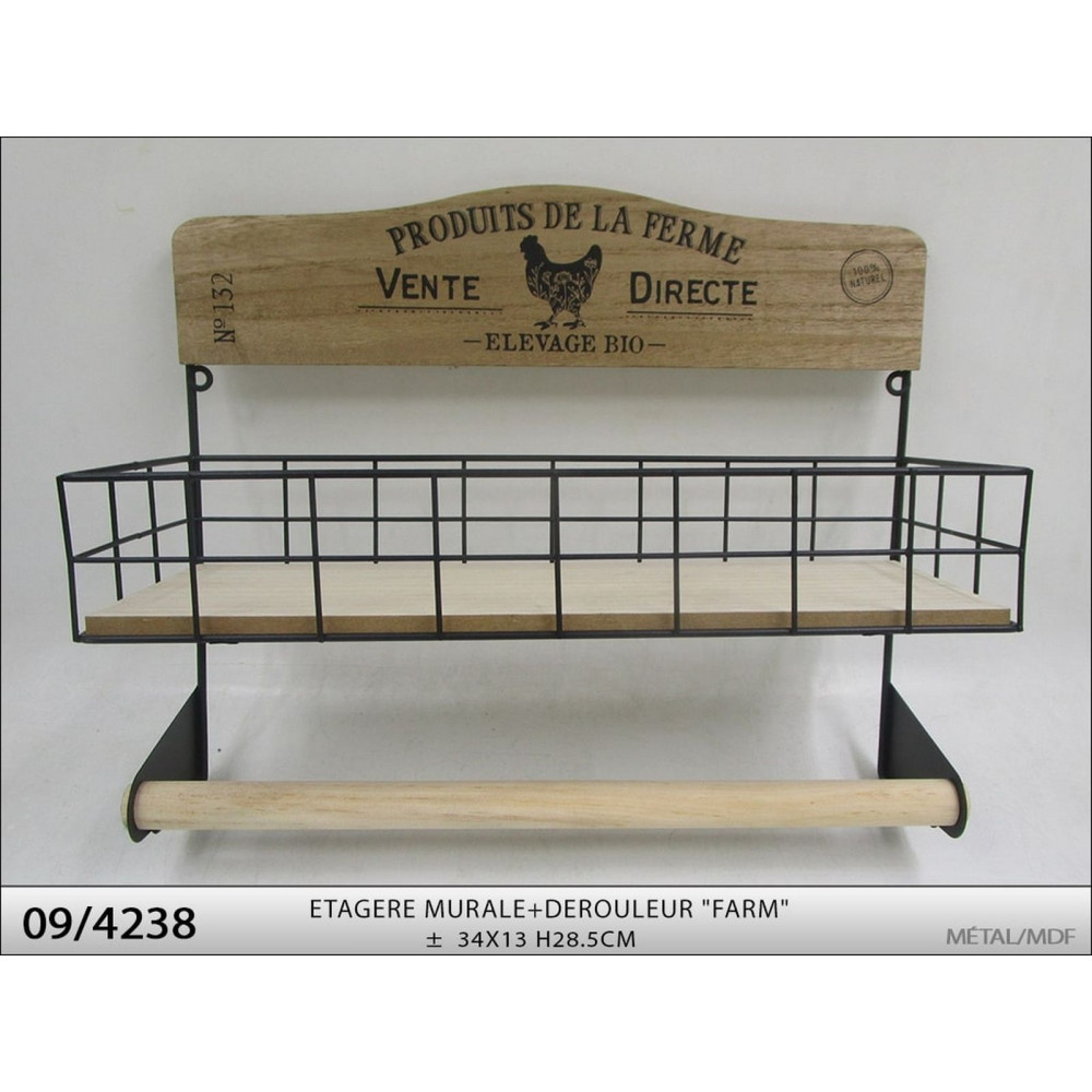 ETAGERE MURALE+DEROULEUR "FARM"
