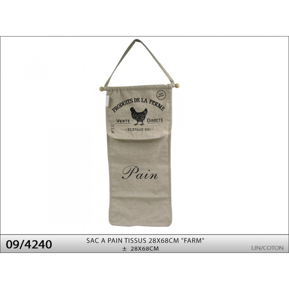 SAC A PAIN TISSUS 28X68CM "FARM"