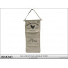 Sac à pain "Produit de la ferme" en tissu et pin 28x68cm
