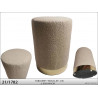 TABOURET Ø28 H40CM "BOUCLES" LIN